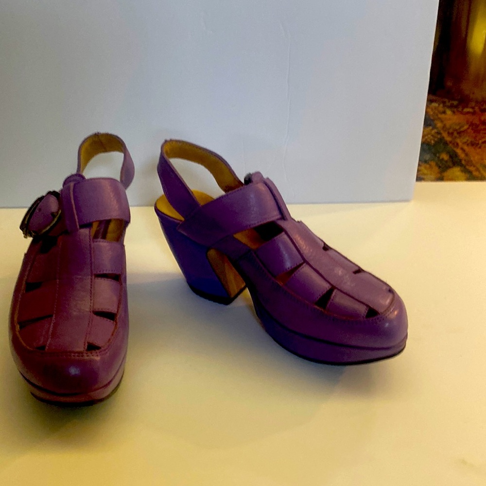 John Fluevog Purple Platform Heels